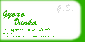 gyozo dunka business card